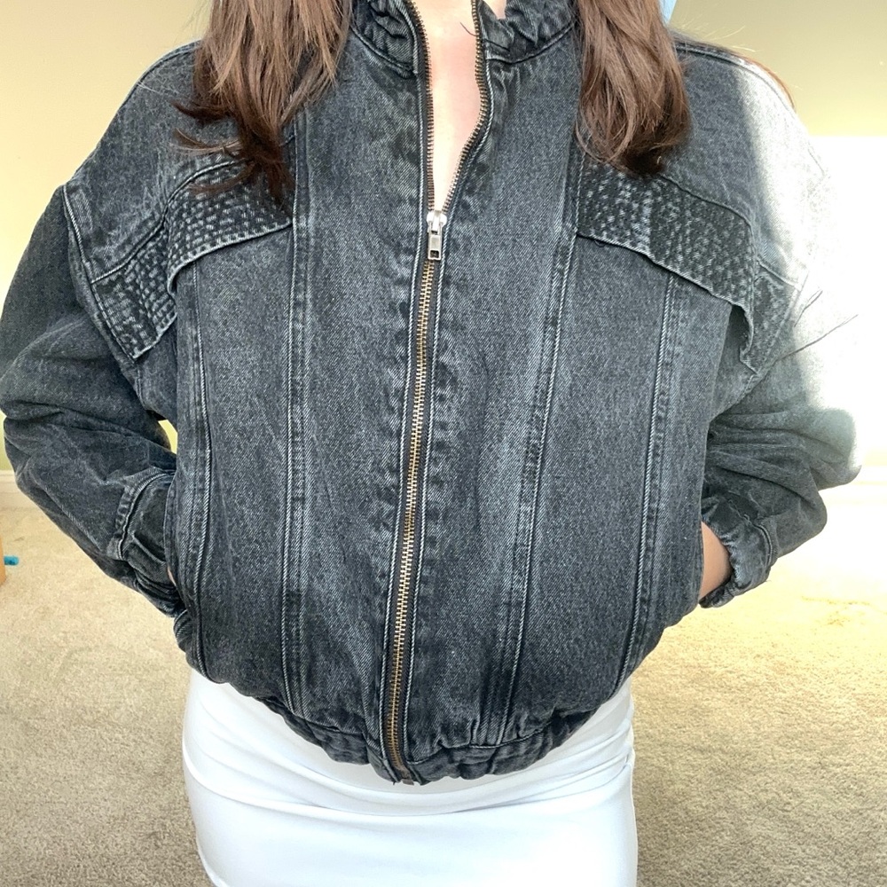 Black retro denim jacket